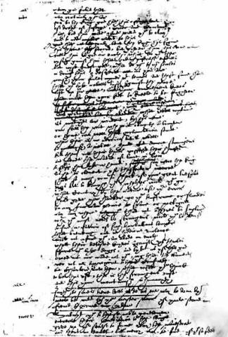 A page from the Foul Papers of the play "Sir Thomas More," probably in Shakespeare's hand