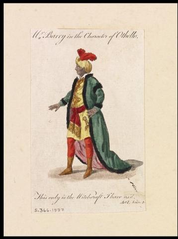 Spranger Barry (1717-1777) Stage Debut as Othello