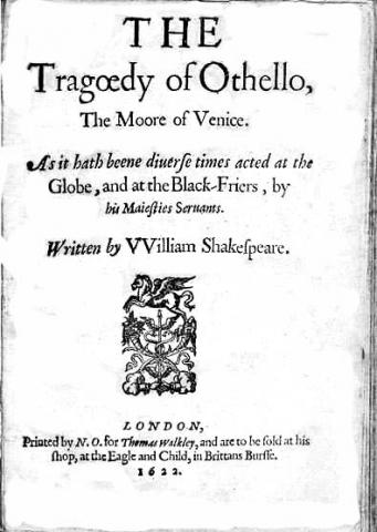 Othello: Quarto Titlepage (1622)