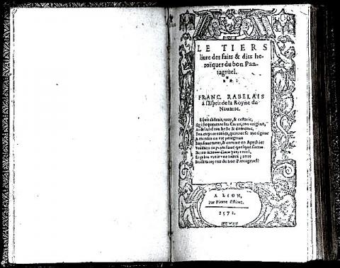 Titlepage of a 1571 Edition, A Later Part of Gargantua and Pantagruel of Rabelais