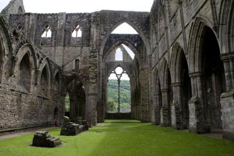 Inside Tintern Abbey, founded 1136