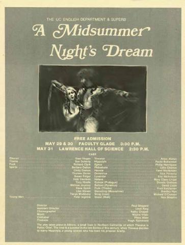A Midsummer Night's Dream, Berkeley Shakespeare Program, 1980 (Program) 