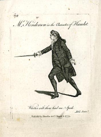 Hamlet, John Henderson as Hamlet, Drury Lane Theatre, 1779