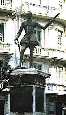 Statue of the Bastard Don John of Austria in Messina - "Much Ado About Nothing"