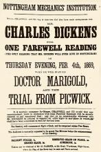 A Charles Dickens Poster for a Reading in Nottingham, 1869