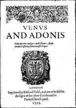 Titlepage of Shakespeare's Venus and Adonis, 1593